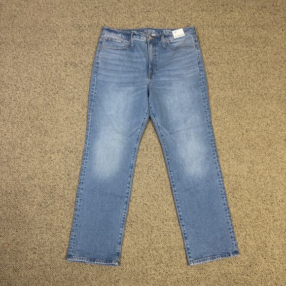J Crew 96 Straight High Rise Semi Stretch Blue Jeans US Women's 30 - Picture 2 of 7
